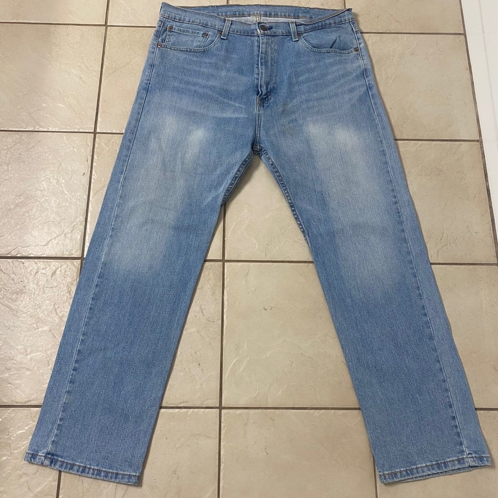 Levi‎ Strauss & Co 505 Mens Jeans W38 L30 Light Wash Denim Cotton Classic Fit - Picture 4 of 8